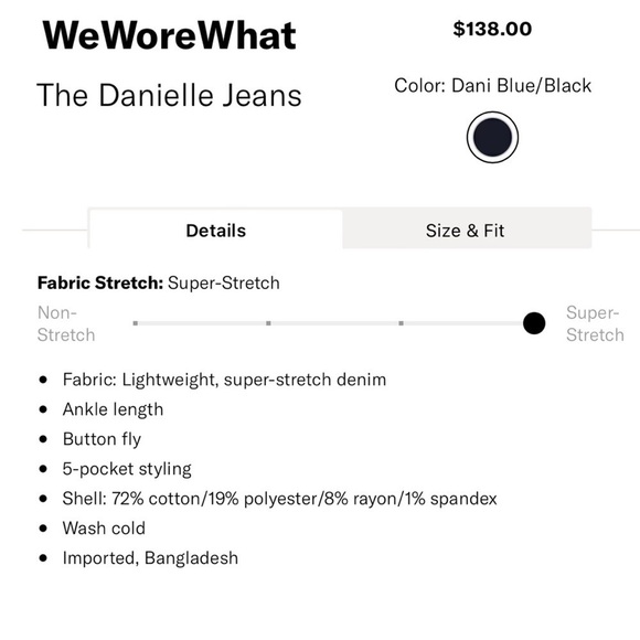 WEWOREWHAT THE DANIELLE HIGH RISE VINTAGE STRAIGHT DANI BLUE BLACK DENIM JEANS - Picture 3 of 16